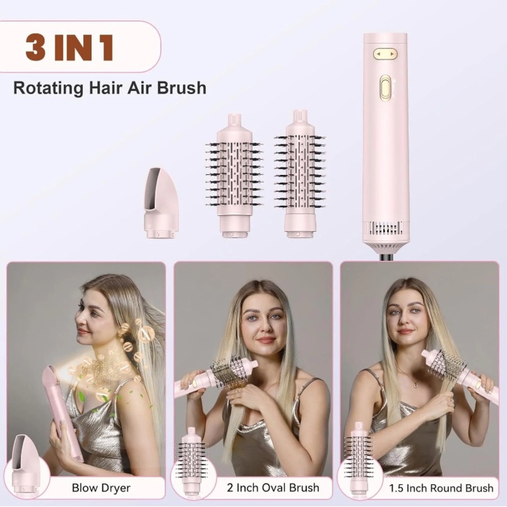 3 in 1 Pink Hair Styling Brush Set - Picture 3 of 8